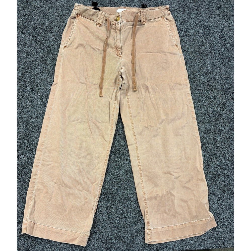 J. Jill Pants 8 terracotta Brown Wide Leg Crop Drawstring Casual Boho